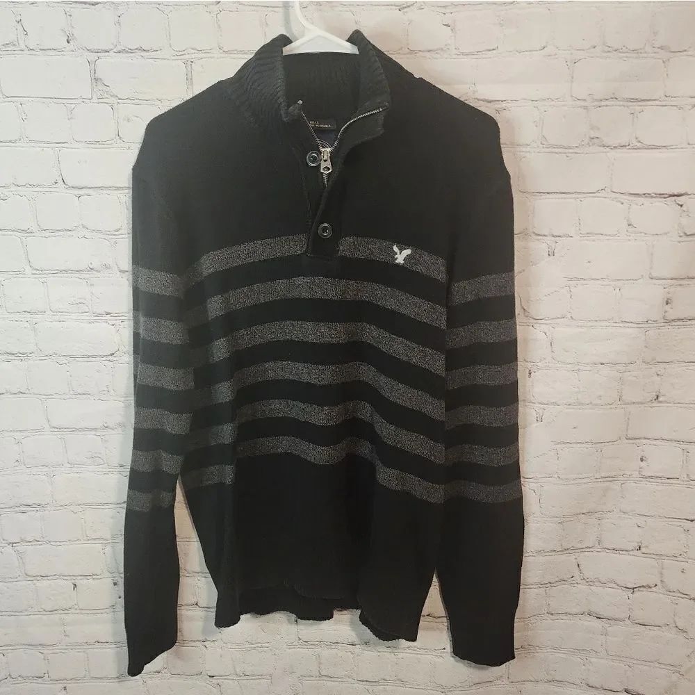 Men's American Eagle "Athletic Fit" zip-up/button-up turtleneck sweater, size XL